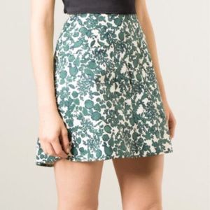 SOLD TORY BURCH white green A-line mini skirt Sz 4